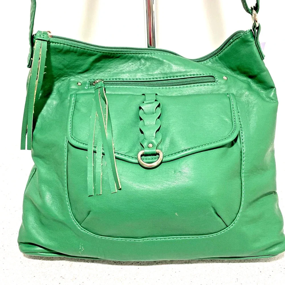 NWT Marc Fisher Green Shoulder Bag Crossbody Purse Soft Faux Leather Designer